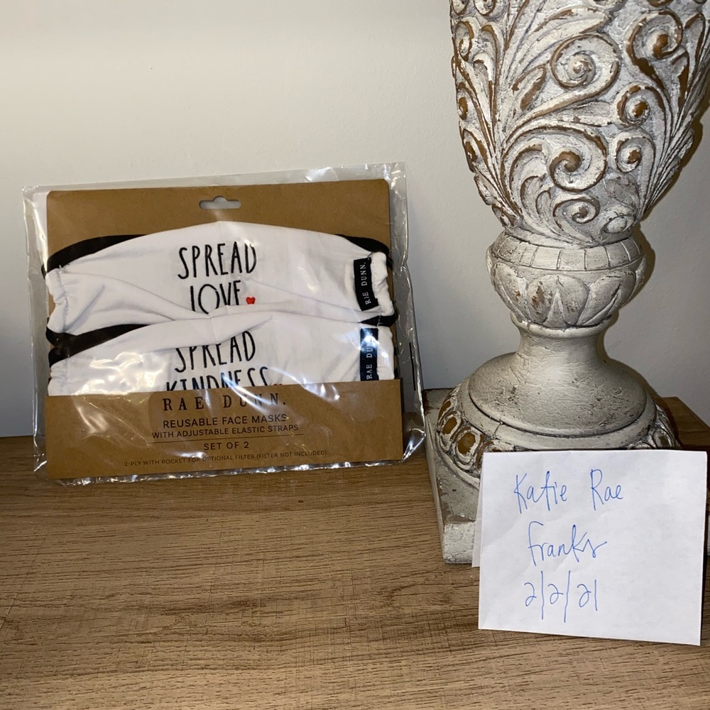 Rae Dunn White Face Masks NEW